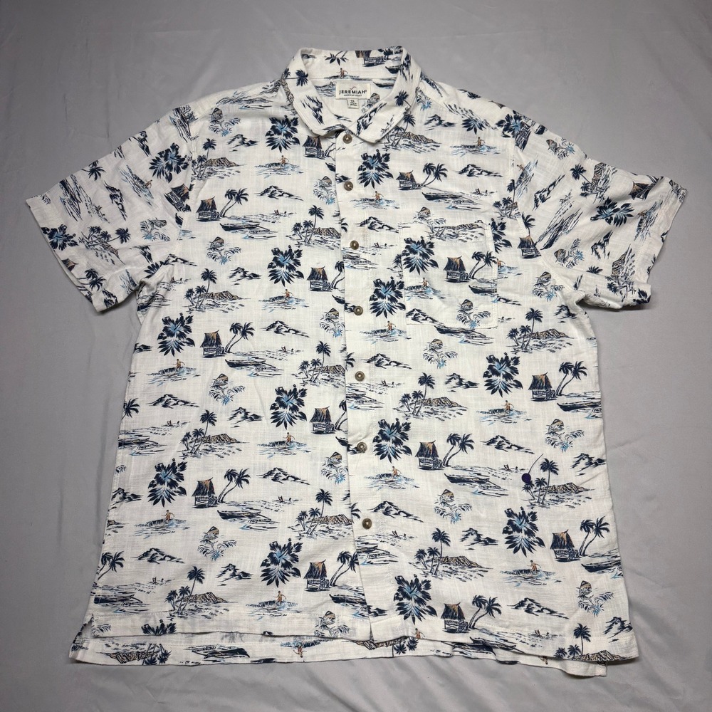 Jeremiah American Legacy Hawaiian Shirt Mens XL Tropical Tiki Cotton Button Up